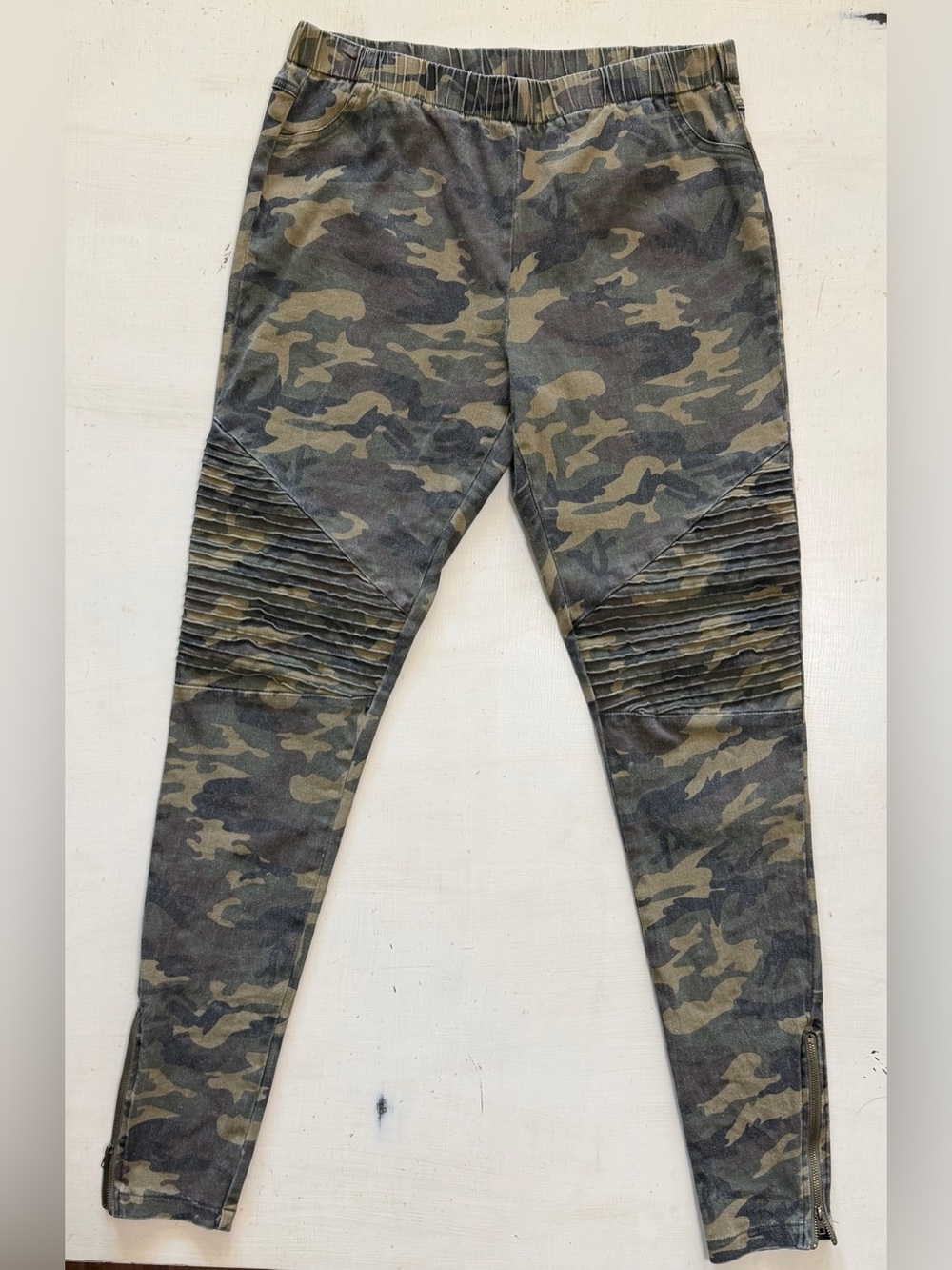 mittoshop Women's Skinny Camo Jeans - Olive & Black